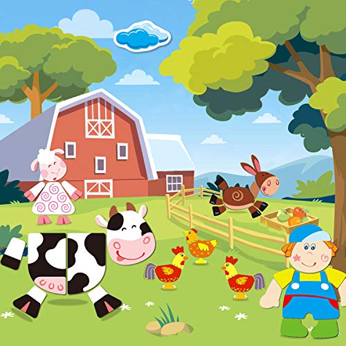 Cooljoy Puzzle Magnetico Legno Giocattolo Di Legno Con Lavagna Double Face Apprendimento Educativo Puzzle Bambini 3 Anni 4 Anni 5 Anni Quasi 100 Pezzi Puo Attaccare Sul Frigorifero Fattoria 0 0