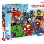 Clementoni 26454 Supercolor Puzzle Marvel Super Hero Avengers 60 Maxi Pezzi Made In Italy Puzzle Bambini 4 Anni 0