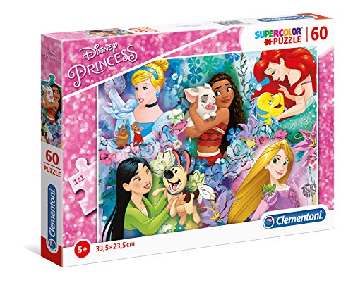 Clementoni 26995 Supercolor Puzzle Disney Princess 60 Pezzi Made In Italy Puzzle Bambini 5 Anni 0