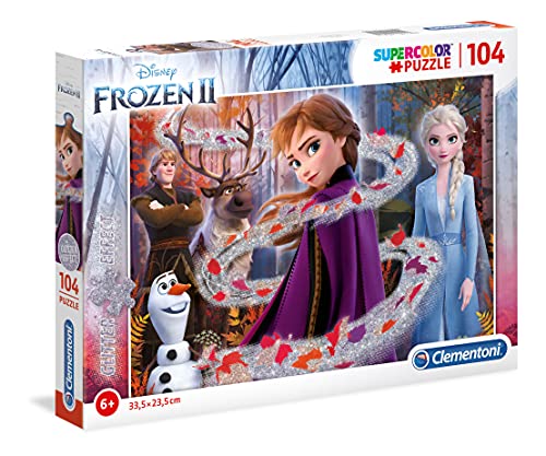 Clementoni Clementoni 20162 Glitter Disney Frozen 2 104 Pezzi Puzzle Bambini Multicolore 20162 0