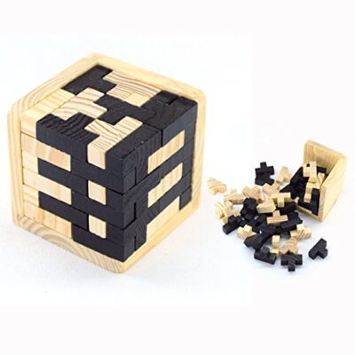 Dmzk Giocattoli Di Legno Cubepuzzle 3d Cervello Di Legno Rompicapo Puzzle Game 0