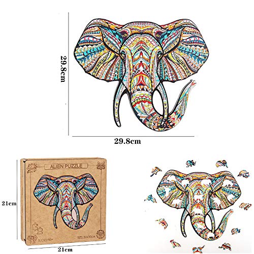 Extsud Puzzle In Legno Gioco Per Bambini E Adulti Puzzle Colorati A Forma Di Elefante Puzzle Animali Legno Forma Unica Fai Da Te Puzzle Bambini Adulti Wooden Puzzle Elephant Elefante 0 1