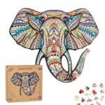 Extsud Puzzle In Legno Gioco Per Bambini E Adulti Puzzle Colorati A Forma Di Elefante Puzzle Animali Legno Forma Unica Fai Da Te Puzzle Bambini Adulti Wooden Puzzle Elephant Elefante 0