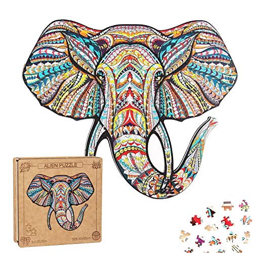 Extsud Puzzle In Legno Gioco Per Bambini E Adulti Puzzle Colorati A Forma Di Elefante Puzzle Animali Legno Forma Unica Fai Da Te Puzzle Bambini Adulti Wooden Puzzle Elephant Elefante 0