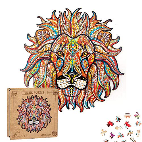 Extsud Puzzle In Legno Gioco Per Bambini E Adulti Puzzle Colorati A Forma Di Leone Puzzle Animali Legno Forma Unica Fai Da Te Puzzle Bambini Adulti Wooden Puzzle Lion Leone 0