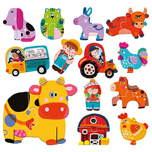 Headu 2 Pieces Puzzle Touch Farm Multicolore Mu24889 0 0