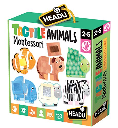 Headu Tactile Animals Montessori Puzzle 1 4 Anni Multicolore It20188 0