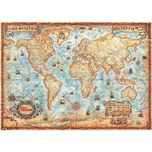 Heye The World Standart 2000 Pezzi Map Art Poster Colore Marrone 29845 0 0