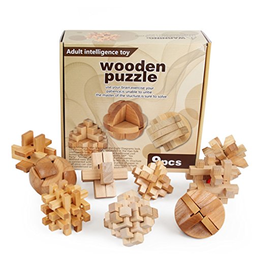 Holzsammlung Set Da 9 Rompicapo In Legno Gioco Di Cube 3d Puzzle Perfetto Regalo Di Natale Per I Tuoi Famiglia 9 0