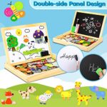 Jojoin 110 Pcs Puzzle Magnetico Legno Giocattolo Di Legno Con Lavagna Double Face Graffiti Apprendimento Educativo Puzzle Magnetica Lavagna Legno Puzzle Bambini Puo Attaccare Sul Frigorifero 0 0