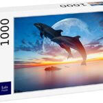 Lais Puzzle Delfini Che Saltano Davanti Alla Luna 1000 Pezzi 0