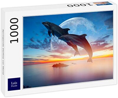 Lais Puzzle Delfini Che Saltano Davanti Alla Luna 1000 Pezzi 0