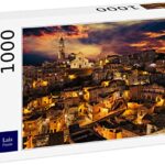 Lais Puzzle Matera Basilicata Italia Paesaggio Della Citta Vecchia Al Tramonto Sotto Un Cielo Drammatico 1000 Pezzi 0