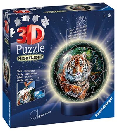 Ravensburger Puzzle Raubkatzen Nachtlicht 3d 11248 Luce Notturna Gatti Predatori 72 Pezzi Dai 6 Anni In Su Multicolore 0 0