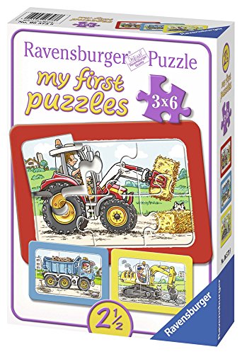 Ravensburger 06573 My First Puzzle 3x6 Pezzi Scavatrice Trattore E Camion 0 0