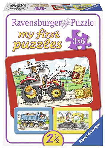 Ravensburger 06573 My First Puzzle 3x6 Pezzi Scavatrice Trattore E Camion 0