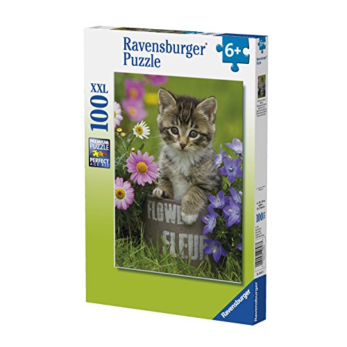 Ravensburger 10847 Puzzle A Forma Di Gattino Tra I Fiori 100 Pezzi 0 0