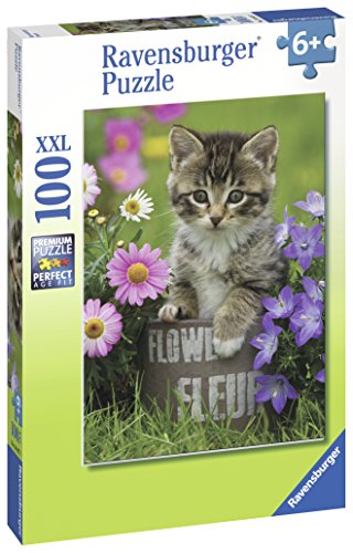 Ravensburger 10847 Puzzle A Forma Di Gattino Tra I Fiori 100 Pezzi 0 1