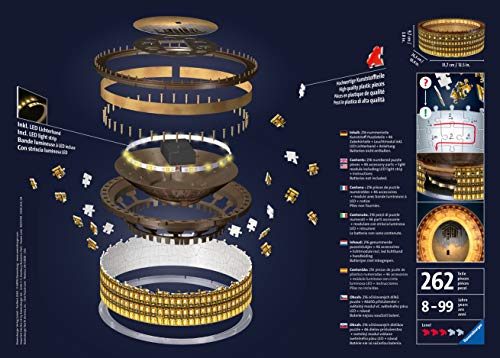 Ravensburger 11148 Colosseo Night Edition 3d Puzzle 216 Pezzi Multicolore Eta Raccomandata 10 Dimensioni Finali 32 X 26 X 10 Cm 0 1