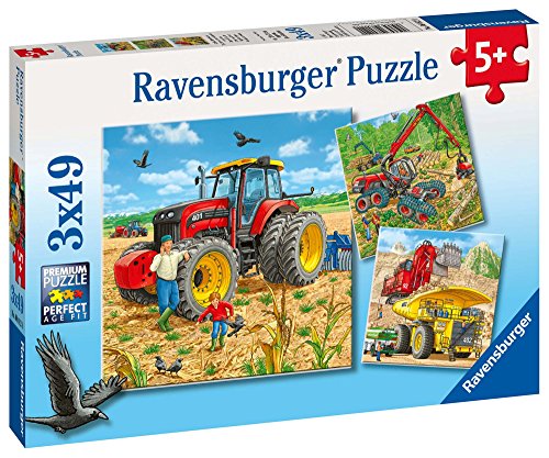 Ravensburger Mezzi Di Lavoro Puzzle 3x49 Pezzi 0 0