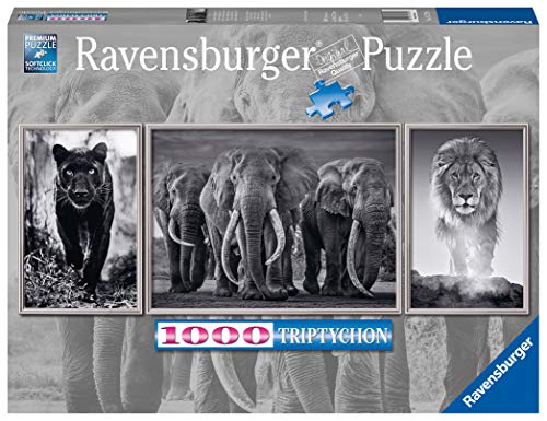 Ravensburger Puzzle 1000 Pezzi Per Adulti Trittico Animali Bianco E Nero Relax Puzzle Classici Stampa Qualita 0