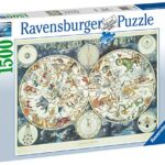 Ravensburger Puzzle 1500 Pezzi Mappa Del Mondo Di Animali Fantastici Puzzles Per Adulti Dimensioni Puzzle 80x60 Cm Relax Stampa Di Alta Qualita Rompicapo Logica 0 0