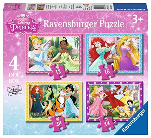 Ravensburger Puzzle Principesse Disney 4 Puzzle In A Box 12 16 20 24 Pezzi Puzzle Per Bambini Eta Consigliata 4 Anni 0