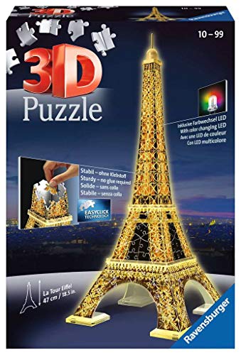 Ravensburger Tour Torre Eiffel Puzzle 3d Con Led Edizione Speciale Notte 216 Pezzi Multicolore 12579 0