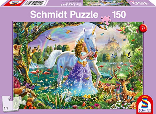 Schmidt Spiele 56307 Puzzle Da 150 Pezziprincipessa Con Unicorno E Serratura Multicolore 0