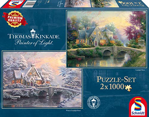 Schmidt Spiele Puzzle Per Adulto Lamplight Manor E Inverno A Lamplight Manor 2x1000 Pezzi 0