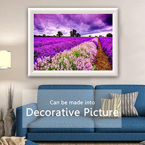 Superpower Romantico 1000 Pezzi Viola Cielo Provenza Lavanda Fiore Mare Fiori Campo Crepuscolo Tramonto Paesaggio Adulti Giochi Puzzle In Legno Per Pavimenti Pittura A Olio 0 0