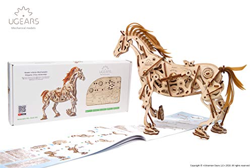 Ugears Cavallo Puzzle 3d Per Adulti Modellino Meccanico In Legno Rompicapo Da Costruire Kit Completo Per Adulti E Bambini Si Muove Davvero 0 1