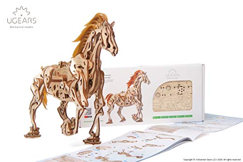 Ugears Cavallo Puzzle 3d Per Adulti Modellino Meccanico In Legno Rompicapo Da Costruire Kit Completo Per Adulti E Bambini Si Muove Davvero 0 2
