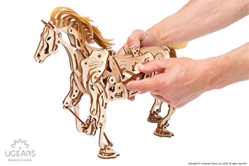 Ugears Cavallo Puzzle 3d Per Adulti Modellino Meccanico In Legno Rompicapo Da Costruire Kit Completo Per Adulti E Bambini Si Muove Davvero 0 3