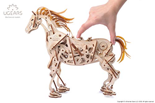 Ugears Cavallo Puzzle 3d Per Adulti Modellino Meccanico In Legno Rompicapo Da Costruire Kit Completo Per Adulti E Bambini Si Muove Davvero 0 4