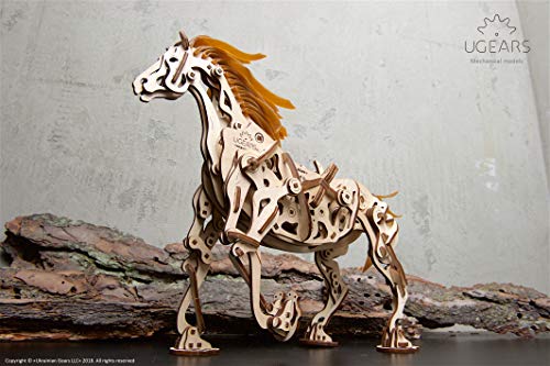 Ugears Cavallo Puzzle 3d Per Adulti Modellino Meccanico In Legno Rompicapo Da Costruire Kit Completo Per Adulti E Bambini Si Muove Davvero 0 5