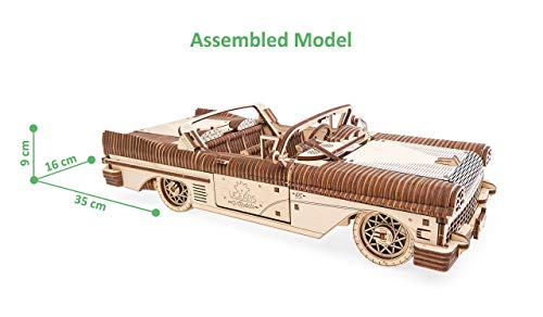 Ugears Dream Cabriolet Modellino Auto In Legno Puzzle 3d Per Adulti Modello Meccanico Rompicapo In Legno Per Adulti Kit Di Costruzione Giocattolo 0 0