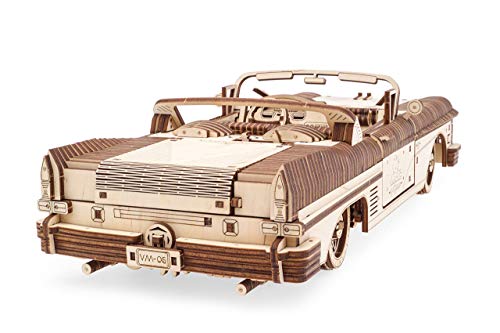 Ugears Dream Cabriolet Modellino Auto In Legno Puzzle 3d Per Adulti Modello Meccanico Rompicapo In Legno Per Adulti Kit Di Costruzione Giocattolo 0 2