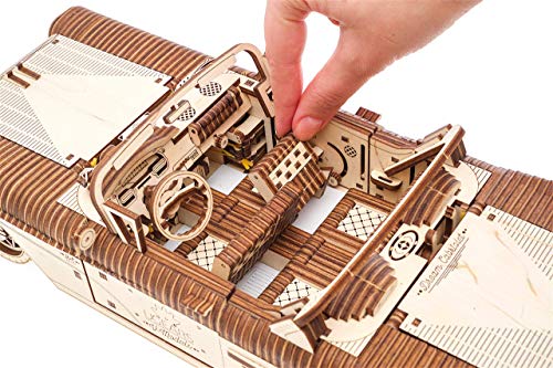 Ugears Dream Cabriolet Modellino Auto In Legno Puzzle 3d Per Adulti Modello Meccanico Rompicapo In Legno Per Adulti Kit Di Costruzione Giocattolo 0 4