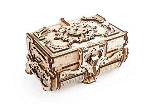Ugears Kit Di Puzzle In Legno 3d Scatola Antica Puzzle Meccanico Per Adulti E Bambini Fai Da Te Kit Di Costruzione In Legno 3d Original Gioielli Cofanetto Puzzle Per Modellini In Legno 3d 0