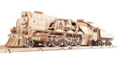 Ugears Modello Di Treno In Legno 3d Locomotiva Tender Binari Meccanico Puzzle Per Adulti Rompicapo Da Costruire Da Collezionare 0