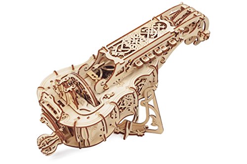 Ugears Ghironda In Legno Strumento Musicale Kit Fai Da Te Da Costruire Per Musica Folk E Moderna Modello Realmente Funzionante Con Manovella E 6 Tasti Adatto A Principianti Idea Regalo Originale 0