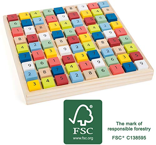 Small Foot 11164 Sudoku Colorato Educare In Legno Con 81 Cubi Numerici Dai Colori Vivaci Per Stupore A Partire Da 6 Anni 0 4