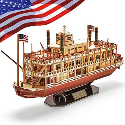 Cubicfun Mississippi Steamboat Puzzle 3d Modello Kit Navi E Imbarcazioni Regalo Per Bambini E Adulti 142 Pezzi 0