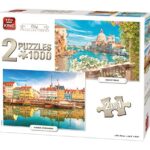 King 85517 City Collection 2 In 1 Puzzle 2 X Puzzle Da Pezzi 68 X 49 Cm 0