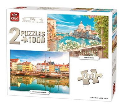 King 85517 City Collection 2 In 1 Puzzle 2 X Puzzle Da Pezzi 68 X 49 Cm 0