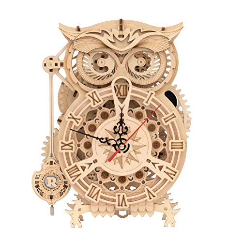 Robotime Gufo Sveglia 3d Puzzle In Legno Timer Autoassemblaggio Modello Di Costruzione Kit Per Adulti E Kit Pendolo Meccanico Artigianato In Legno 0