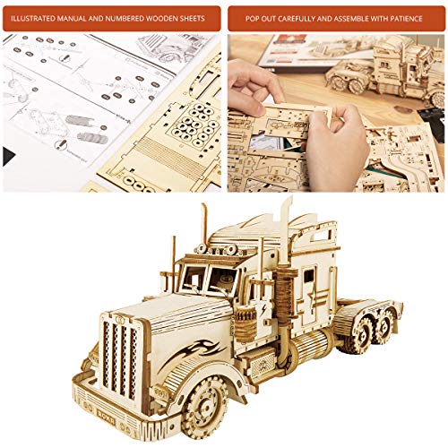 Robotime Puzzle Pesante Per Camion 3d Costruito Sul Tuo Kit Di Modelli In Legno Con Taglio Laser Per Adulti 0 1