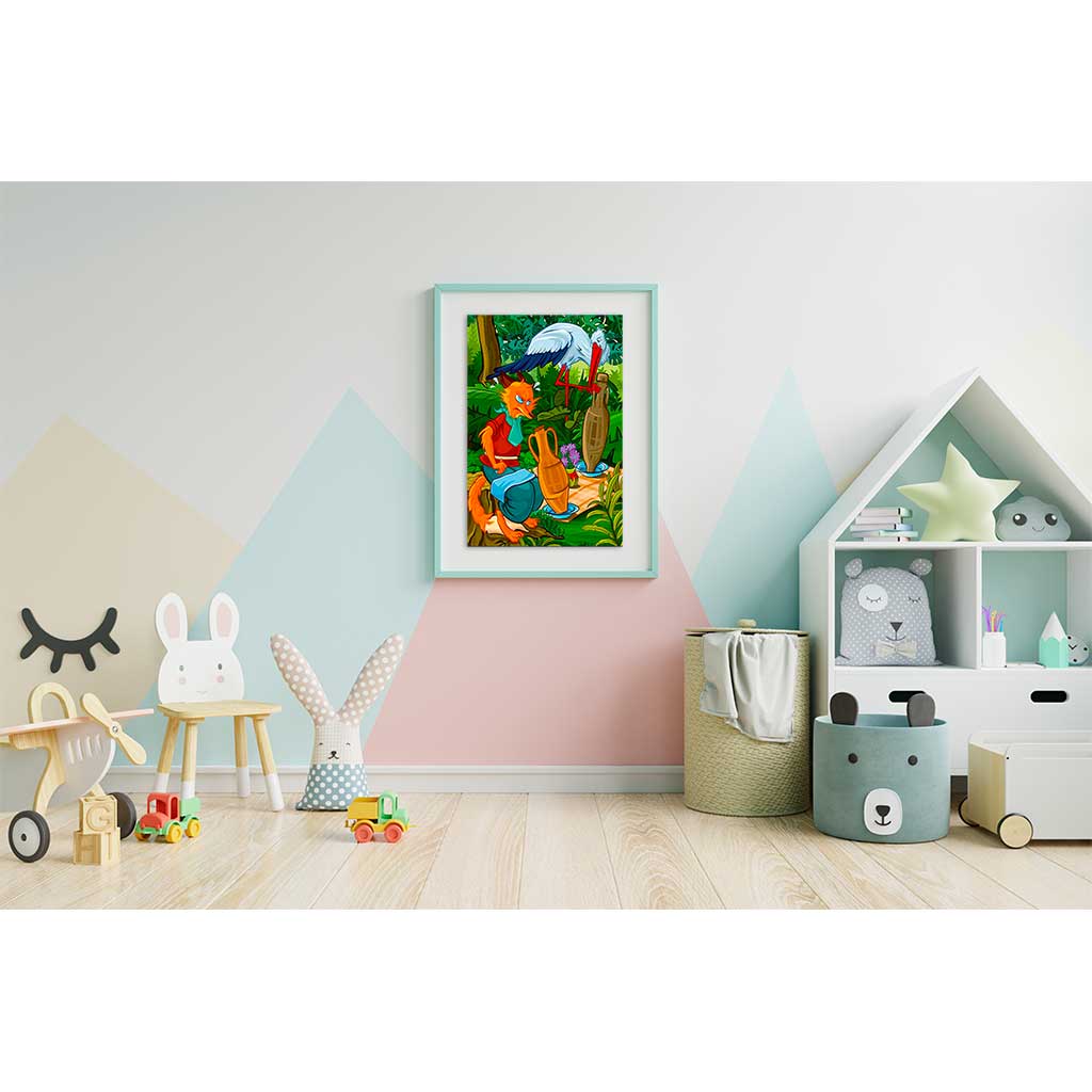 Puzzle Per Bambini 5 Anni 240 Pezzi La Volpe E La Cicogna Quadro.jpg