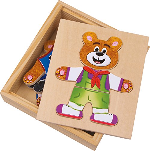 Small Foot 2482 Vestire Orso Nico Da Legno Vestire Puzzle Con Pezzi Diversi E Un Totale Di 6 Abiti A Partire Da 3 Anni 0